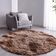 Tapete Sala Felpudo Peludo Mesclado Marrom Redondo 60 Cm
