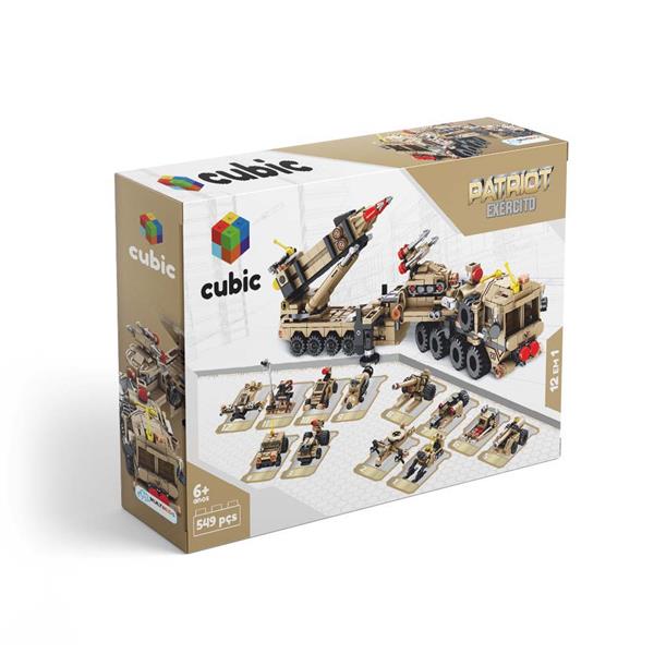 Blocos de Montar Cubic Modelo Exército 12 em 1 com 549 Peças Indicado para +6 Anos Multikids - BR1096 BR1096 Blocos de Montar Cubic Modelo Exército 12 em 1 com 549 Peças Indicado para +6 Anos Multikids - BR1096 BR1096