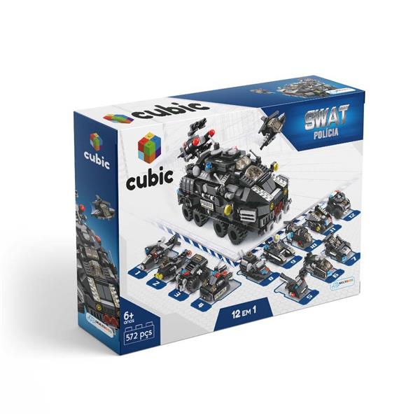 Blocos de Montar Cubic Modelo Polícia 12 em 1 com 572 Peças Indicado para +6 Anos Multikids - BR1095 BR1095 Blocos de Montar Cubic Modelo Polícia 12 em 1 com 572 Peças Indicado para +6 Anos Multikids - BR1095 BR1095