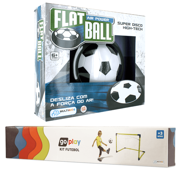 Combo Kids - Disco Flat Ball e Go Play Kit Futebol com Bola Trave de Gol e Bomba Indicado para +3 Anos Multikids - BR371K BR371K