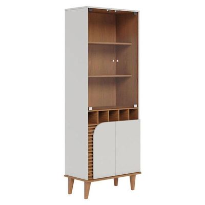 Cristaleira Ambiente Jurerê Off White Matte Freijó - Colibri