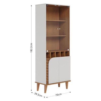Cristaleira Ambiente Jurerê Off White Matte Freijó - Colibri
