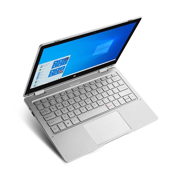 Notebook 2 em 1 M11W Prime, com Windows 10 Home, Processador Intel  Quadcore, Tela 11,6 Pol , 4GB 64GB Prata - PC302 PC302