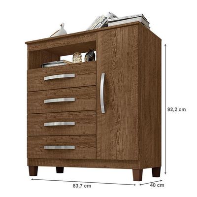 Guarda Roupa Casal Modena Com Espelho 6 Portas Cômoda Sapateira Cannes E Armário Multiuso Recife Malbec - Incorplac