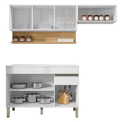 Cozinha Modulada Ambiente Line Composição 1 Supremo Freijó - Kits Paraná
