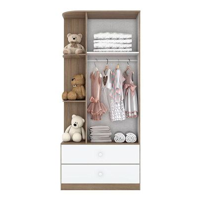 Cômoda E Guarda Roupa Infantil Labirinto Rústico Branco - Henn