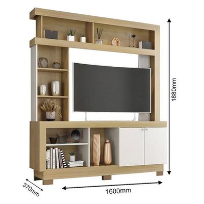 Estante Home Theater Mali Nature Off White - Móveis Leão