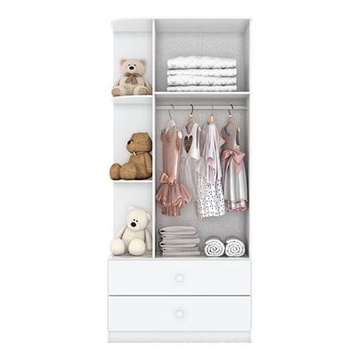 Cômoda E Guarda Roupa Infantil Amarelinha Branco Brilho - Henn