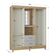 Cômoda 867 4 Gavetas Com Guarda Roupa Solteiro Córdoba 4 Portas Damasco Off White - Poquema