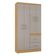 Cômoda 867 4 Gavetas Com Guarda Roupa Solteiro Milão 4 Portas Damasco Off White - Poquema