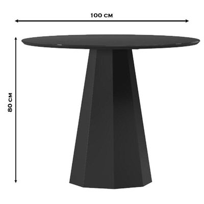 Mesa De Jantar 120x120 Cm Isis Com Vidro Preto - New Ceval