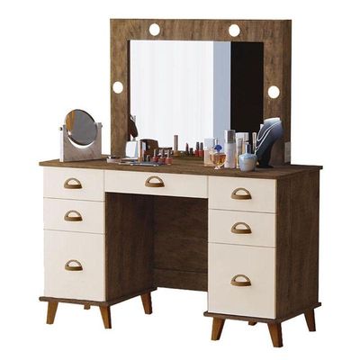 Penteadeira Camarim New Seul Ambiente Malbec Off White - Luapa