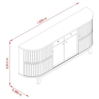 Aparador Para Sala Buffet Ambiente Mônaco E Cristaleira Moss Cinamomo Off White - Madetec