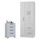 Cômoda 867 4 Gavetas Com Guarda Roupa Solteiro Milão 3 Portas Branco Brilho - Poquema