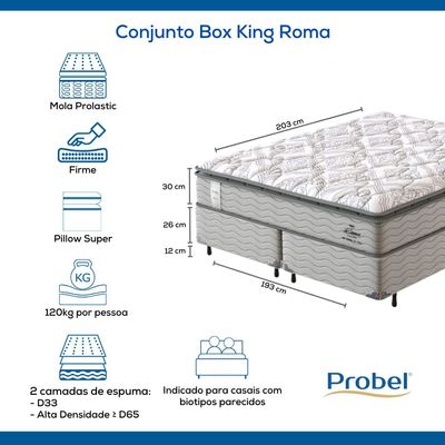 Conjunto Box King Mola Probel Roma (193x203x56cm)