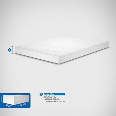 Colchão Casal Espuma D33 Platinum Prodormir 20cm Cinza/Preto (138x188x20cm)