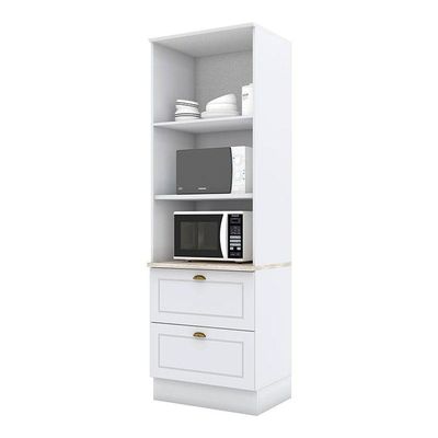 Torre Quente 2 Fornos Nova York Branco Com Tampo Calcare - Henn