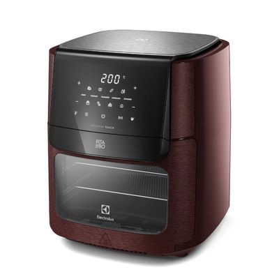 Air Fryer Oven Electrolux Rita Lobo 12L Digital Vermelha Escura c/ Espeto e Grelhas Antiaderente (EAF91) 127V