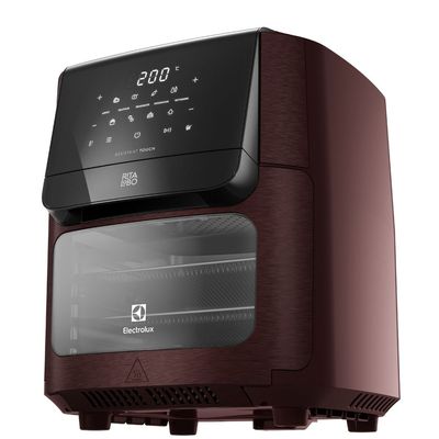 Air Fryer Oven Electrolux Rita Lobo 12L Digital Vermelha Escura c/ Espeto e Grelhas Antiaderente (EAF91) 127V