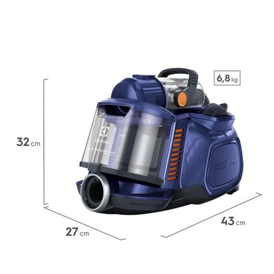 Aspirador de Pó sem Saco Electrolux 1200W Cyclonic Silencioso com Filtro HEPA Azul (CY01) 220V