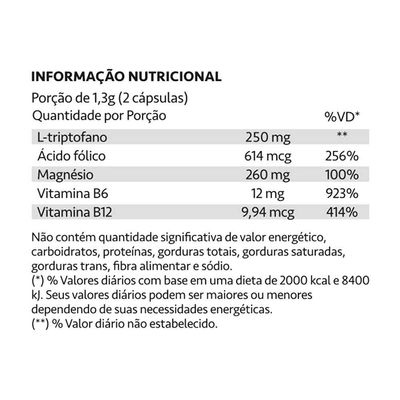 Acalentus L-triptofano 250mg + B12 60 Cápsulas Maxinutri