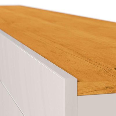 Rack Bancada Ambiente Classic 3 Gavetas 2.2 Off White Nature - Imcal