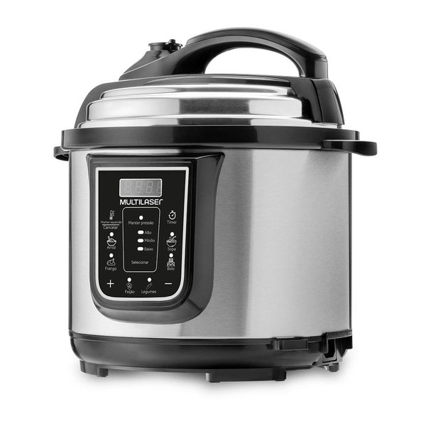 PANELA DE PRESSÃO DIGITAL 4L 800W COM FUNÇÕES PRÉ PROGAMADAS E FUNÇÃO MANTER AQUECIDO - INOX - MULTILASER 127V - CE096 CE096