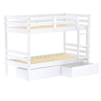 Beliche Solteiro Eco Com 02 Gavetas Madeira Maciça Branco Megamobilia