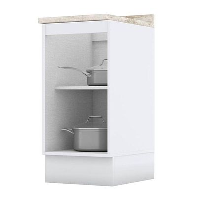 Balcão 1 Porta 40 Cm Americana Branco Com Tampo Calcare - Henn