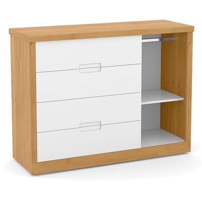 Berço Americano Capitonê New Boucle E Cômoda Infantil Tutto New Freijó Branco Acetinado - Matic