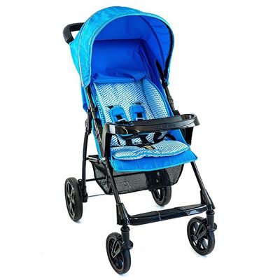Carrinho de Bebê Passeio Galzerano Romano de 0 Meses Até 15kg Preto e Azul