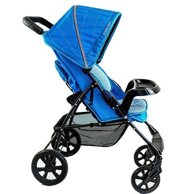 Carrinho de Bebê Passeio Galzerano Romano de 0 Meses Até 15kg Preto e Azul
