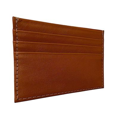 Porta Cartão Slim Em Couro Chocolate
