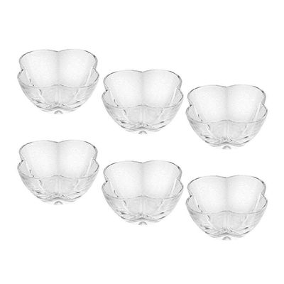 Jogo 6 Bowls De Cristal Clover Doces Sobremesas Lyor 5x9cm