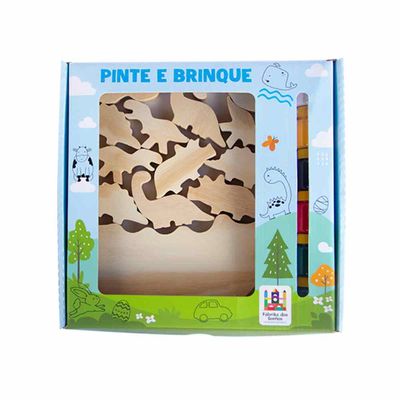 Kit Pinte e Brinque - Jogo de Equilíbrio - Dinossauros  - Fabrika dos Sonhos