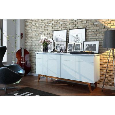 Aparador Para Sala Buffet Classic 1.8 Branco Acetinado - Imcal