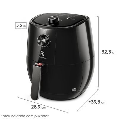 Air Fryer Electrolux por Rita Lobo 3,2L Preta Efficient 1400W (EAF10) 220V