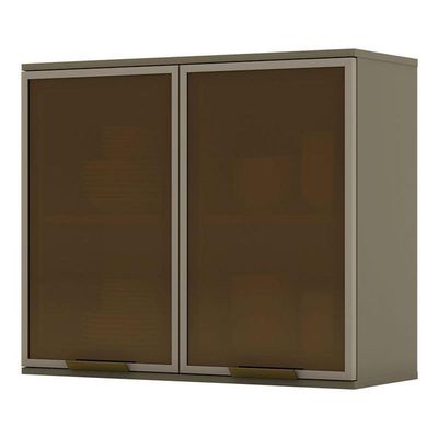 Armário Aéreo évelin 2 Portas De Vidro 80 Cm Duna - Henn