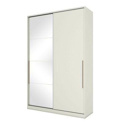 Guarda Roupa Solteiro New Predileto Areia Com Espelho - Henn