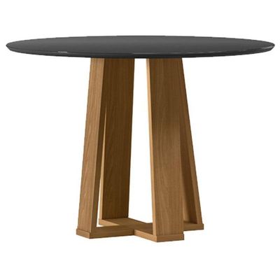 Mesa De Jantar 100x100 Cm Isabela Com Vidro Ype Preto - New Ceval