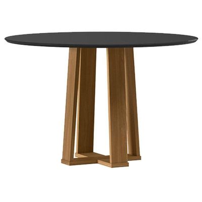 Mesa De Jantar 120 Cm Isabela Com Vidro Ype Preto - New Ceval
