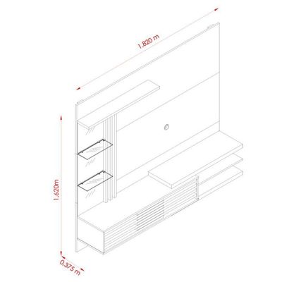 Estante Home Theater Suspenso Frizz Supreme Cinamomo Off White - Madetec