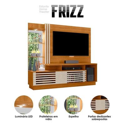 Estante Home Theater Frizz Plus Cinamomo Off White - Madetec