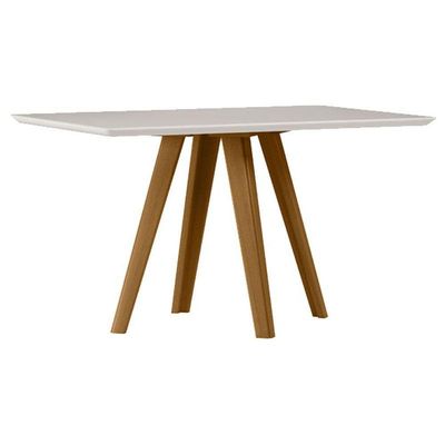 Mesa De Jantar 135x90 Cm Mariah Com Vidro Ype Off White - New Ceval