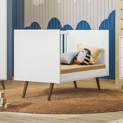 Berço Americano Q Encanto 3820 Retrô Branco Acetinado Ambiente - Qmovi