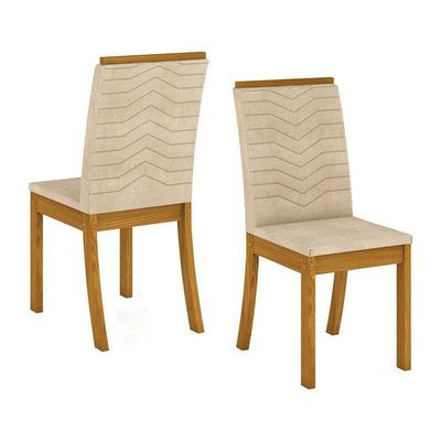 Cadeira Para Mesa De Jantar Dina Kit 04 Peças Linho - Henn