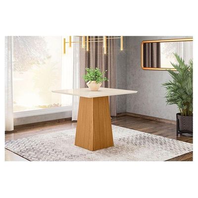 Mesa De Jantar Dora 90 Cm Tampo Reto Nature Off White - Henn