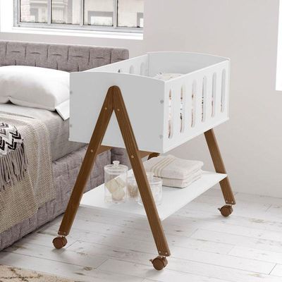 Mini Berço Moises Sissi Branco Eco Wood - Matic Móveis
