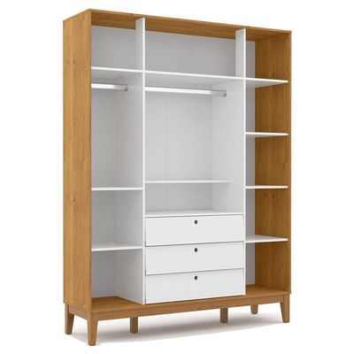 Guarda Roupa Infantil 4 Portas Unique Freijó Branco Soft Eco Wood - Matic