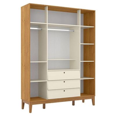 Quarto De Bebe Unique 4 Portas Com Cômoda 6 Gavetas Off White Freijó Eco Wood E Colchão Ortobom - Matic